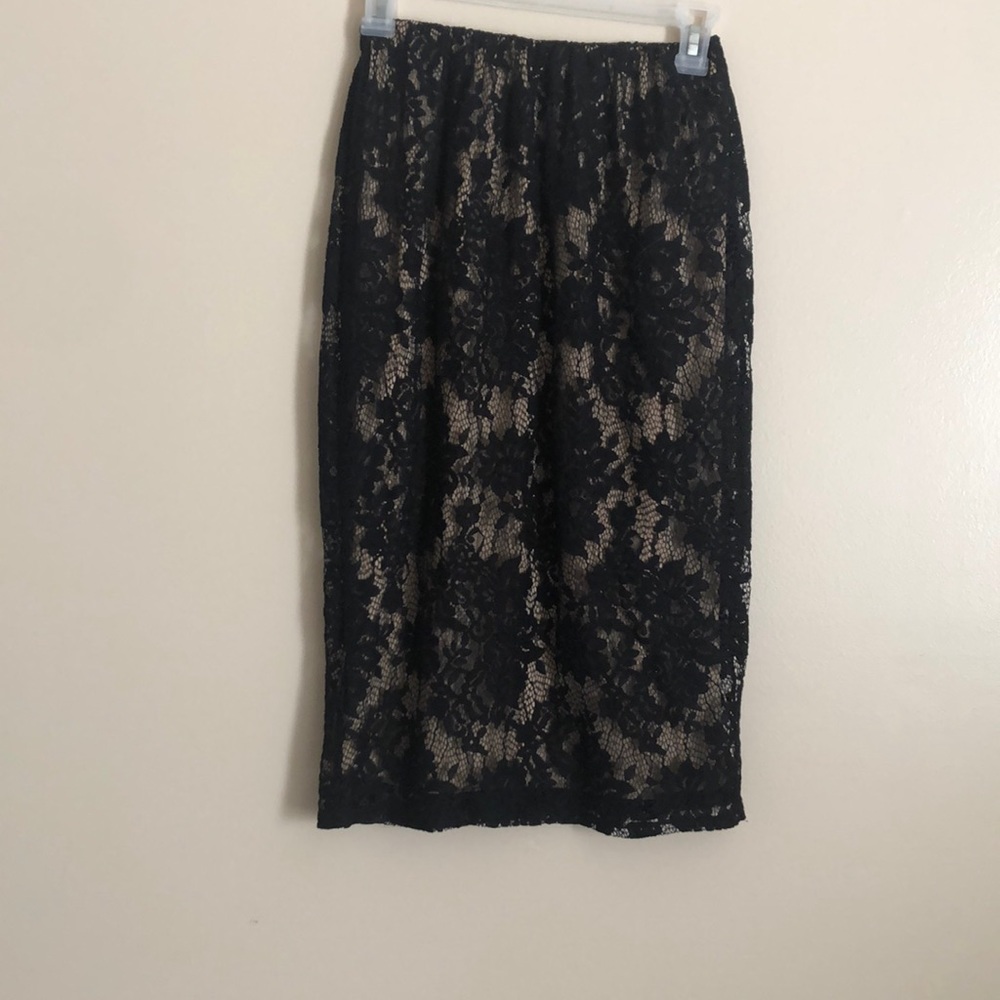 Black Lace with Champagne Colored Underlay